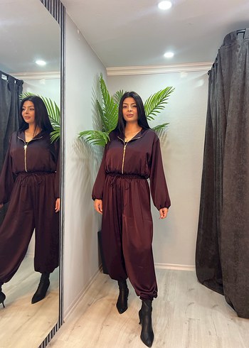 Mürdüm rengi saten ikili Takım - Görsel 2