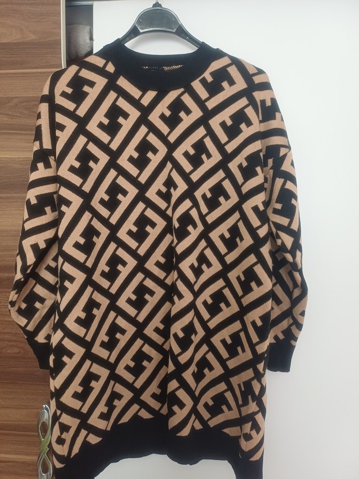 Kadın Uzun Kollu Örme Rahat Kazak - Görsel 2