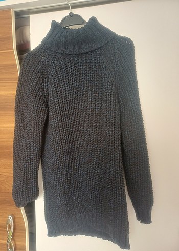 Gri Kadın Boğazlı Örgü Kazak - Görsel 2