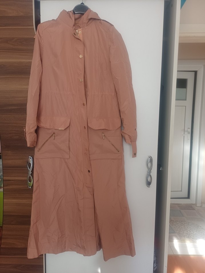 Bej Kadın Uzun Trençkot - Görsel 2