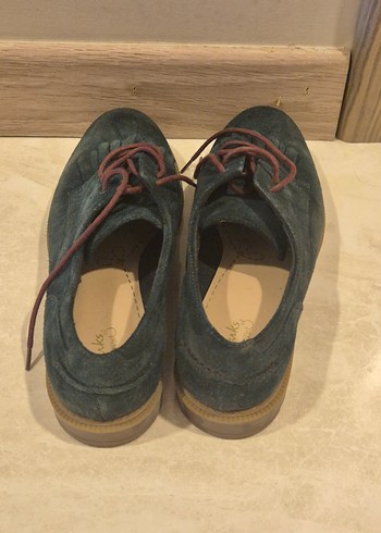 39 Beden mavi Renk Clarks-Kadın Süet Püsküllü Oxford Ayakkabi