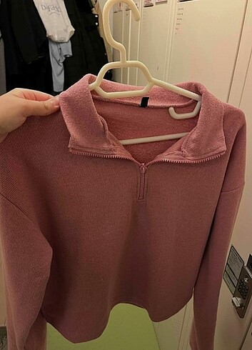 Trendyol & Milla Pembe fermuarlı yaka sweetshirt