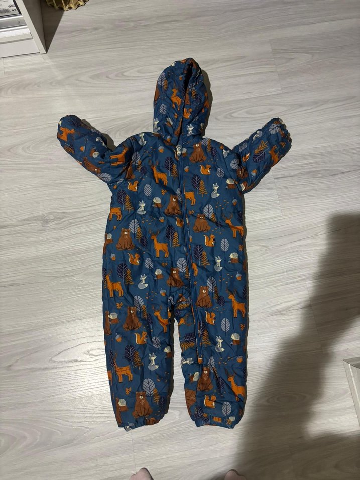 Kahverengi Hayvan Desenli Bebek Tulumu - Görsel 2