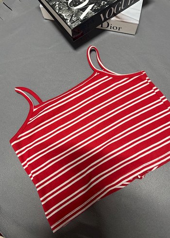 Kız Çocuk Kırmızı Çizgili Atlet - Görsel 2