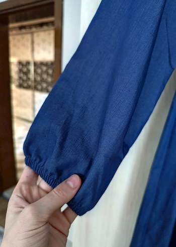 uzun kot elbise - Görsel 3