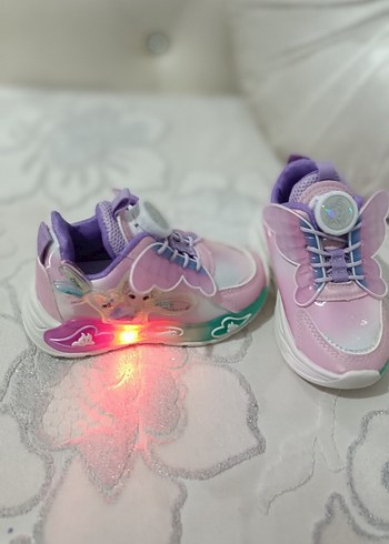 Kız Çocuk Beyaz Işıklı Sneaker - Görsel 2