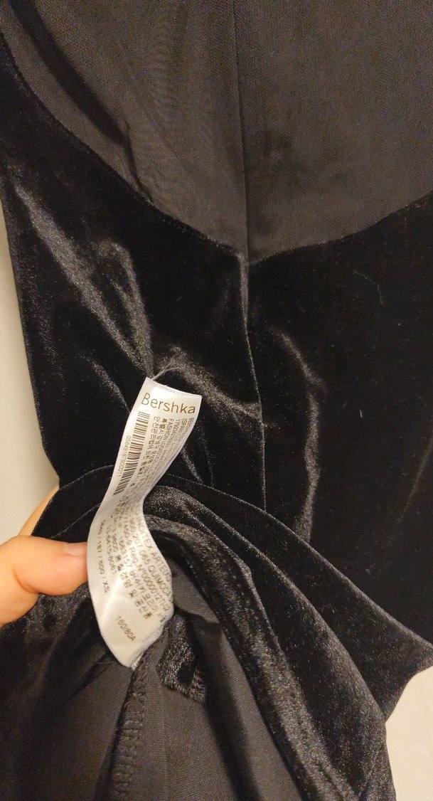 Uzun Kollu Yüksek Yakalı Siyah Transparan kadife Midi Elbise - Görsel 5