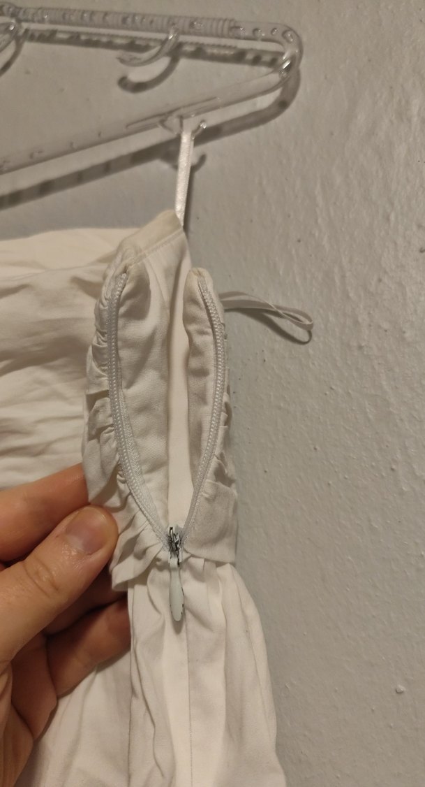 Düğmeli Beyaz Straplez Midi Bustiyer - Görsel 4