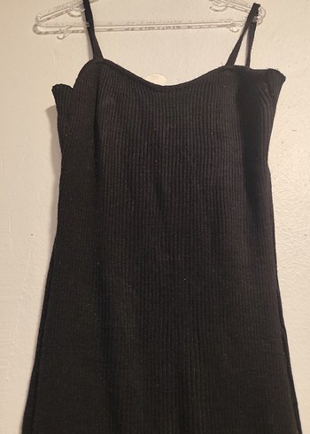 Siyah triko Uzun Kadın Elbise - Görsel 2