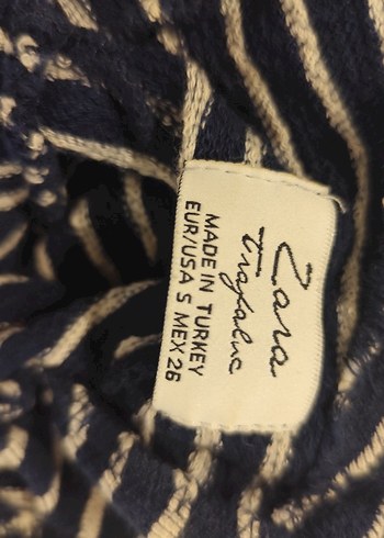 Lacivert Çizgili Pilili Midi Elbise - Görsel 5