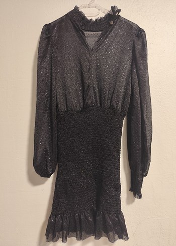 Uzun Kollu Siyah Parlak Gotik Bluz - Görsel 3