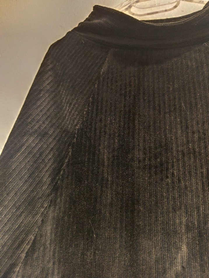 Kadın Siyah Kloş Midi Etek kadife - Görsel 4