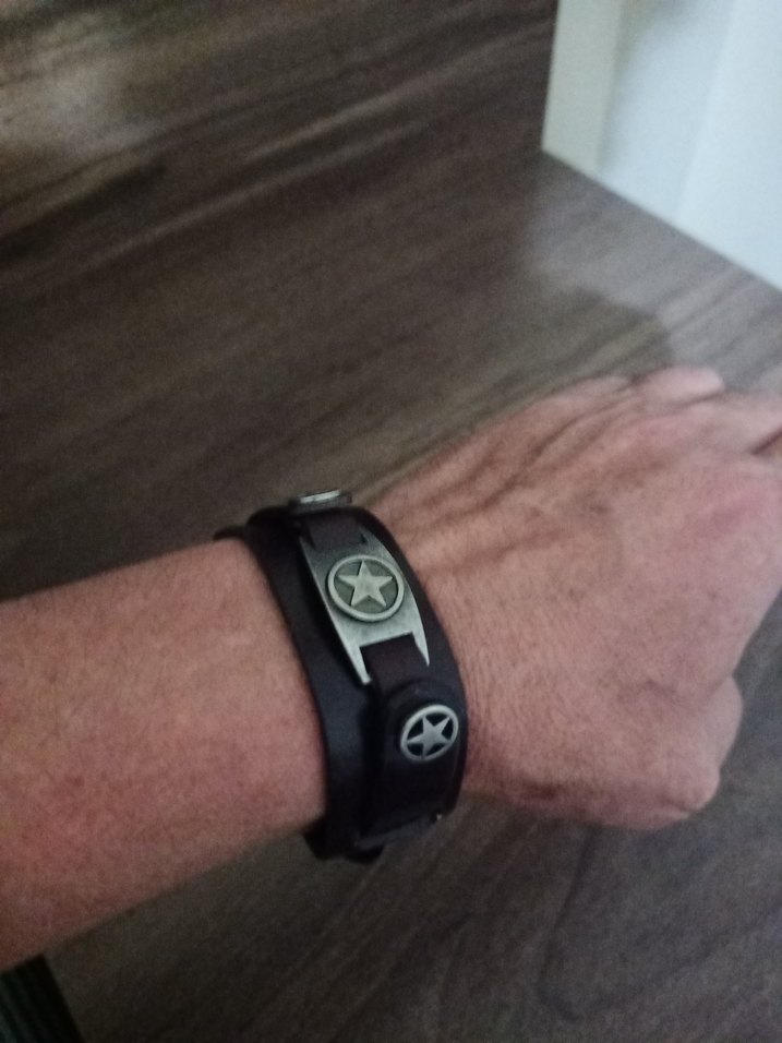 Siyah Biker Erkek orjinal deri bileklik - Görsel 2