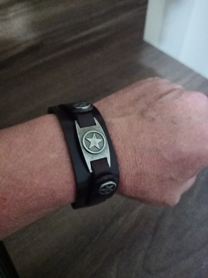 Siyah Biker Erkek orjinal deri bileklik - Görsel 4