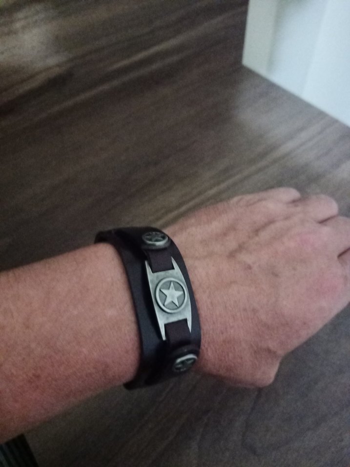 Siyah Biker Erkek orjinal deri bileklik - Görsel 3