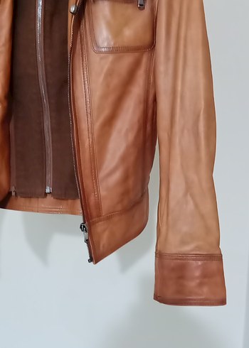 sıfır ayarında sorunsuz orjinal deri bayan mont - Görsel 11