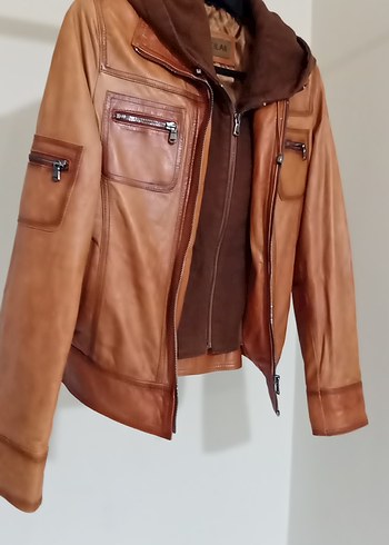 sıfır ayarında sorunsuz orjinal deri bayan mont - Görsel 13