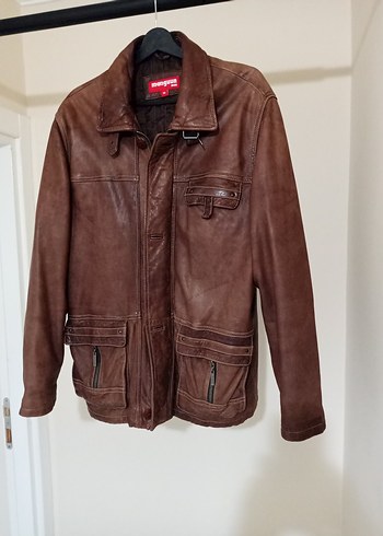 Deri Erkek kaban mont sorunsuz XXL beden - Görsel 6