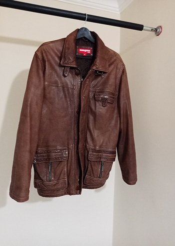 Deri Erkek kaban mont sorunsuz XXL beden - Görsel 3
