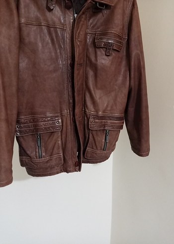 Deri Erkek kaban mont sorunsuz XXL beden - Görsel 7