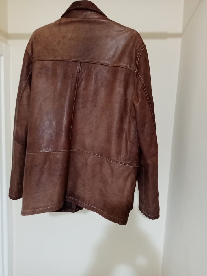 Deri Erkek kaban mont sorunsuz XXL beden - Görsel 4