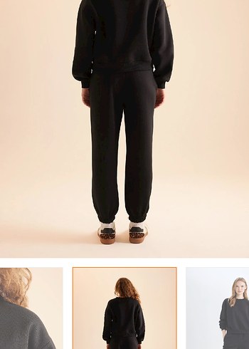 Rahat Kesim Siyah Kadın Eşofman takımı - Görsel 3