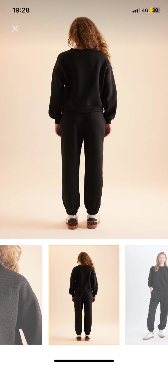 Rahat Kesim Siyah Kadın Eşofman takımı - Görsel 3