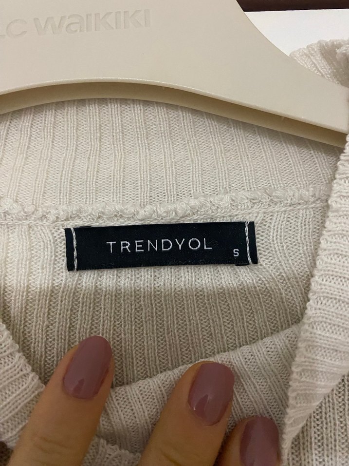 Bej Çizgili Uzun Kollu Triko Kazak - Görsel 2