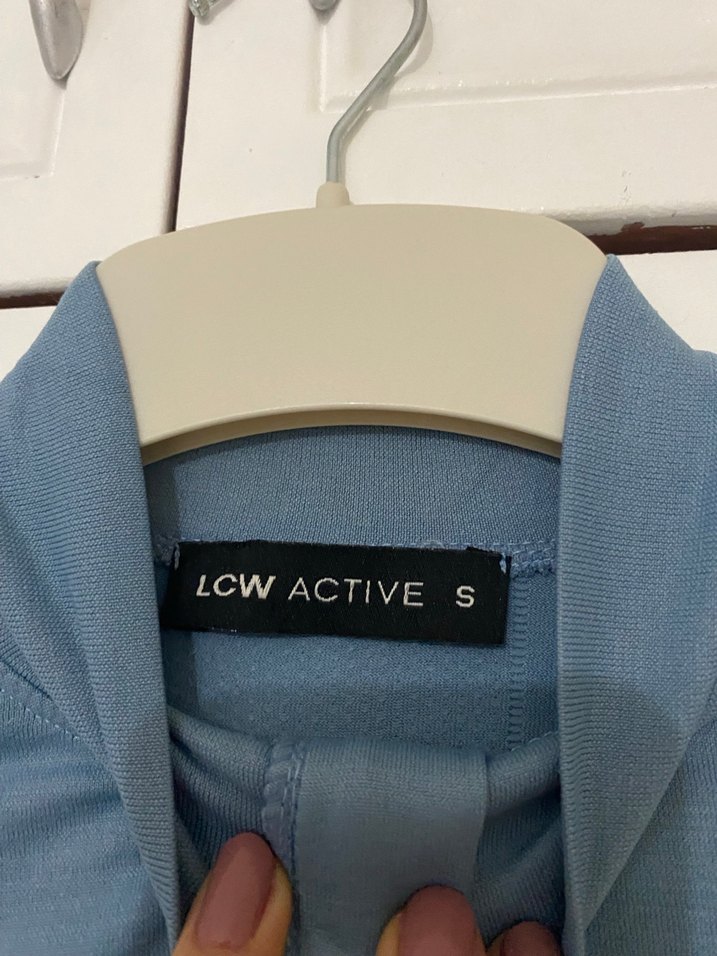 Uzun Kollu Yarım Fermuarlı Mavi Spor Üst - Görsel 3