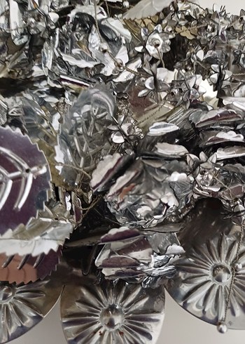 Diğer Gri Metal Çiçek Sepeti Dekorasyonu