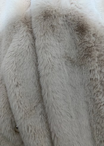 xs Beden Bej peluş kürk mont kaban