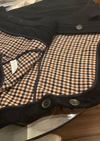 Düğmeli Siyah Midi kaban - Görsel 5