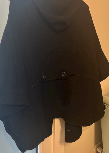 Düğmeli Siyah Midi kaban - Görsel 6