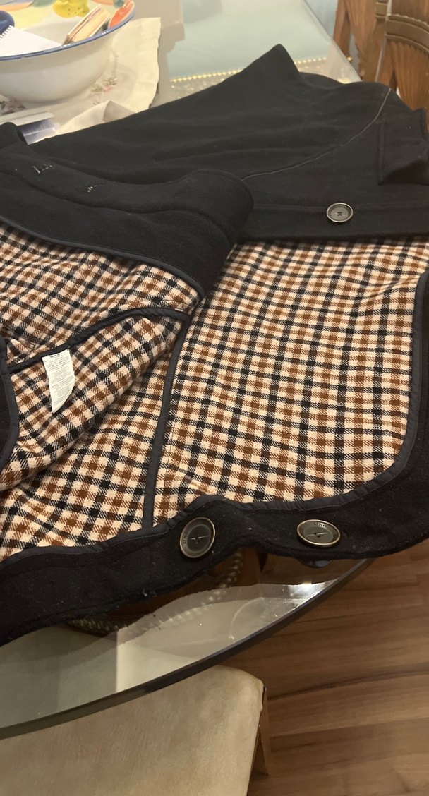 Düğmeli Siyah Midi kaban - Görsel 5