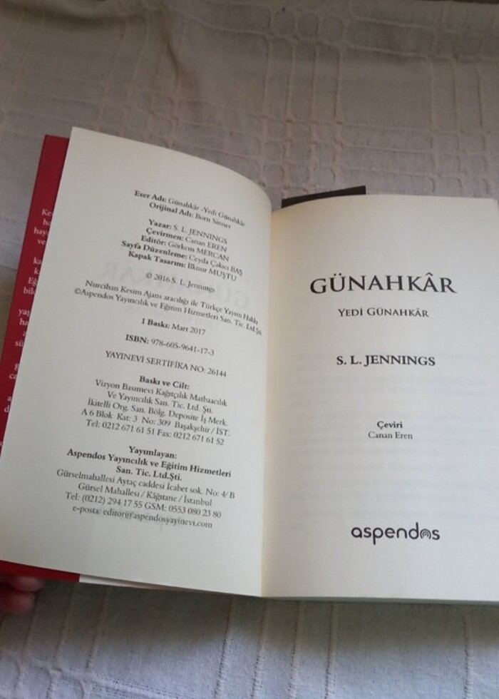 Aspendos yayınları Günahkar S.L.JENNİNGS - Görsel 2