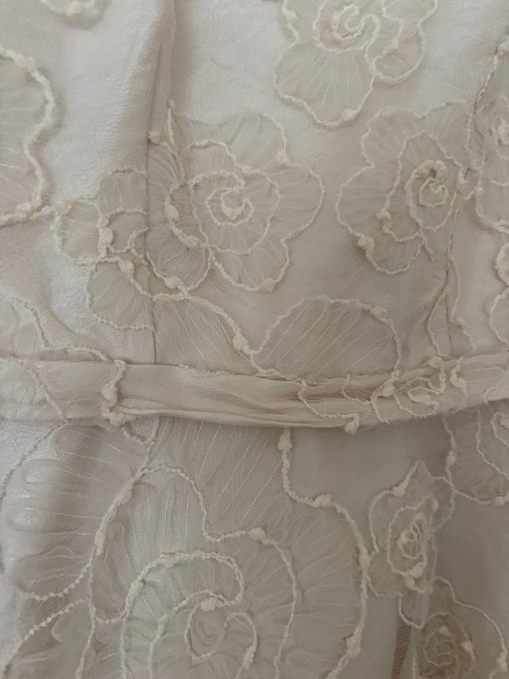 Bej Dantelli Vintage Uzun Abiye Elbise - Görsel 5