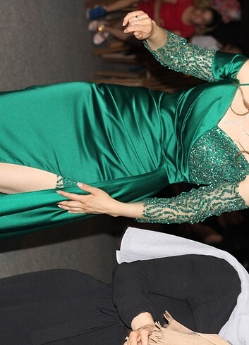 m Beden Zümrüt Yeşili Kına Nişan elbisesi