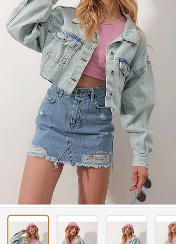 Trendyol & Milla Crop kot ceket