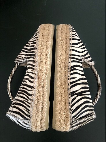 Manebi Manebi Espadril Zebra kürklü kumaş
