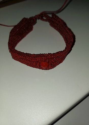 Accessorize bordo renk kumboncuklu bileklik ve yüzük