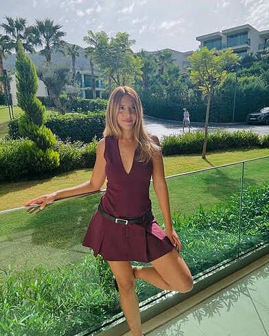 Zara Zara viral bordo elbise