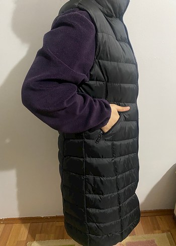 Siyah Yüksek Yakalı Kadın Şişme Yelek - Görsel 2