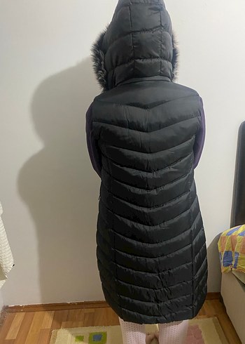 Siyah Yüksek Yakalı Kadın Şişme Yelek - Görsel 4