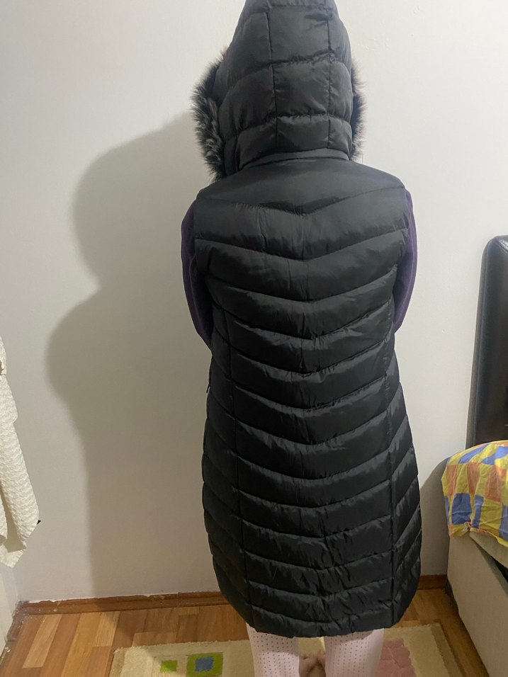 Siyah Yüksek Yakalı Kadın Şişme Yelek - Görsel 4