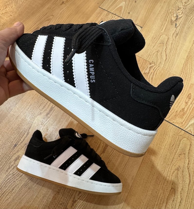 Adidas Campus Siyah Unisex Üst Kalite - Görsel 2