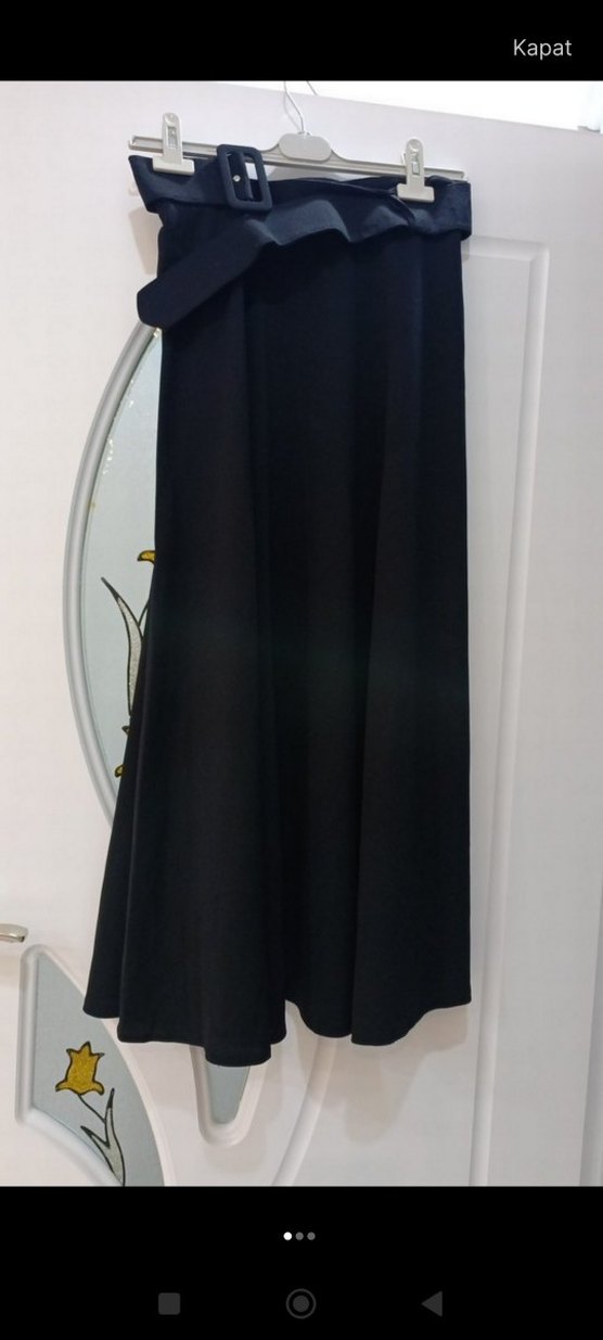 Piliseli Midi Beyaz Kadın Etek - Görsel 5