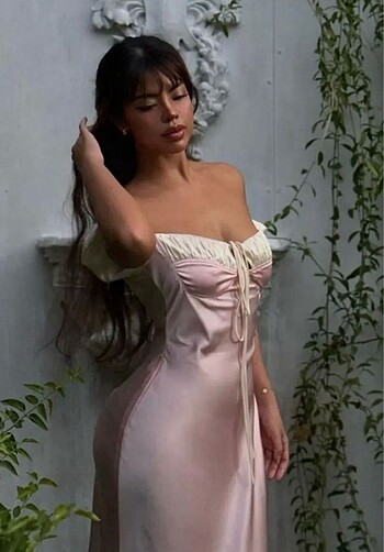 Sheinside Saten Uzun Elbise