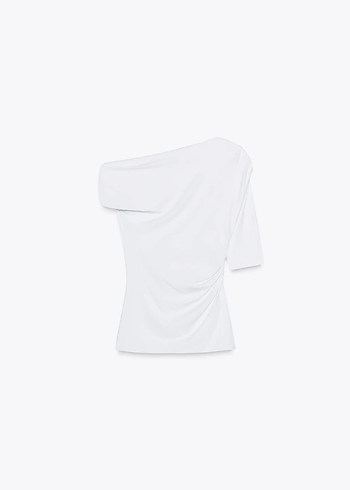 Tek Kol Gold Aksesuar Detay Bluz - Görsel 6