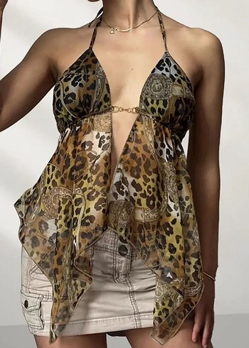 Leopar detay askılı top