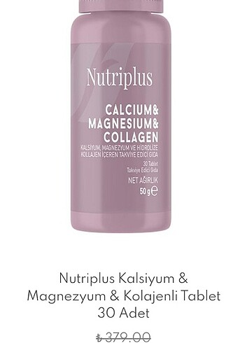 Nutriplus calcıum magnesıum kollajen 30 kapsül 